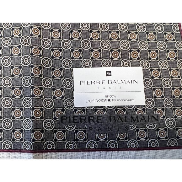 Pierre Balmain Paris Geometric Print Handkerchief - Picture 2 of 4